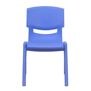 Flash Furniture 4 Pack Blue Plastic Stackable School Chair with 12'' Seat Height