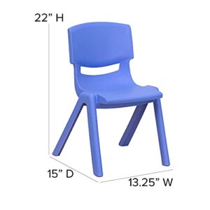 Flash Furniture 4 Pack Blue Plastic Stackable School Chair with 12'' Seat Height