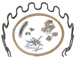 house2home 18" couch spring repair kit to fix sofa support for sagging cushions - includes 2pk of springs, upholstery spring clips, seat spring stay wire, screws, and installation instructions