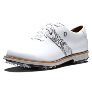 footjoy women's premiere series previous season style golf shoe, white/croc print, 6