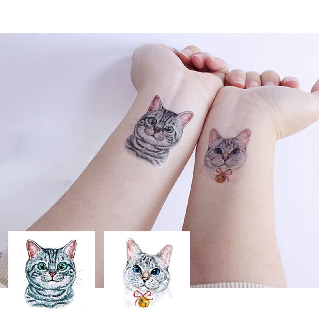 Ooopsiun 30 Pieces Animals Temporary Tattoos for Kids Women, Dogs Cats Waterproof Tattoos for Boys Girls