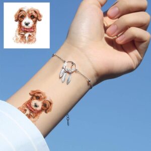 Ooopsiun 30 Pieces Animals Temporary Tattoos for Kids Women, Dogs Cats Waterproof Tattoos for Boys Girls