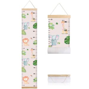 animals growth chart for kids, baby height chart, canvas height measuring rulers for boys girls (animals 2)