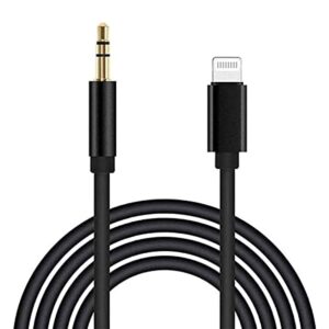 aux cord for iphone, apple mfi certified lightning to 3.5mm aux cable for car compatible for iphone 14 13 12 11 pro max xs xr x 8 7 6 ipad ipod to car home stereo speaker headphone, 3.3ft black