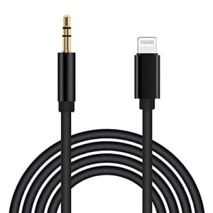 Aux Cord for iPhone, Apple MFi Certified Lightning to 3.5mm Aux Cable for Car Compatible for iPhone 14 13 12 11 Pro Max XS XR X 8 7 6 iPad iPod to Car Home Stereo Speaker Headphone, 3.3FT Black