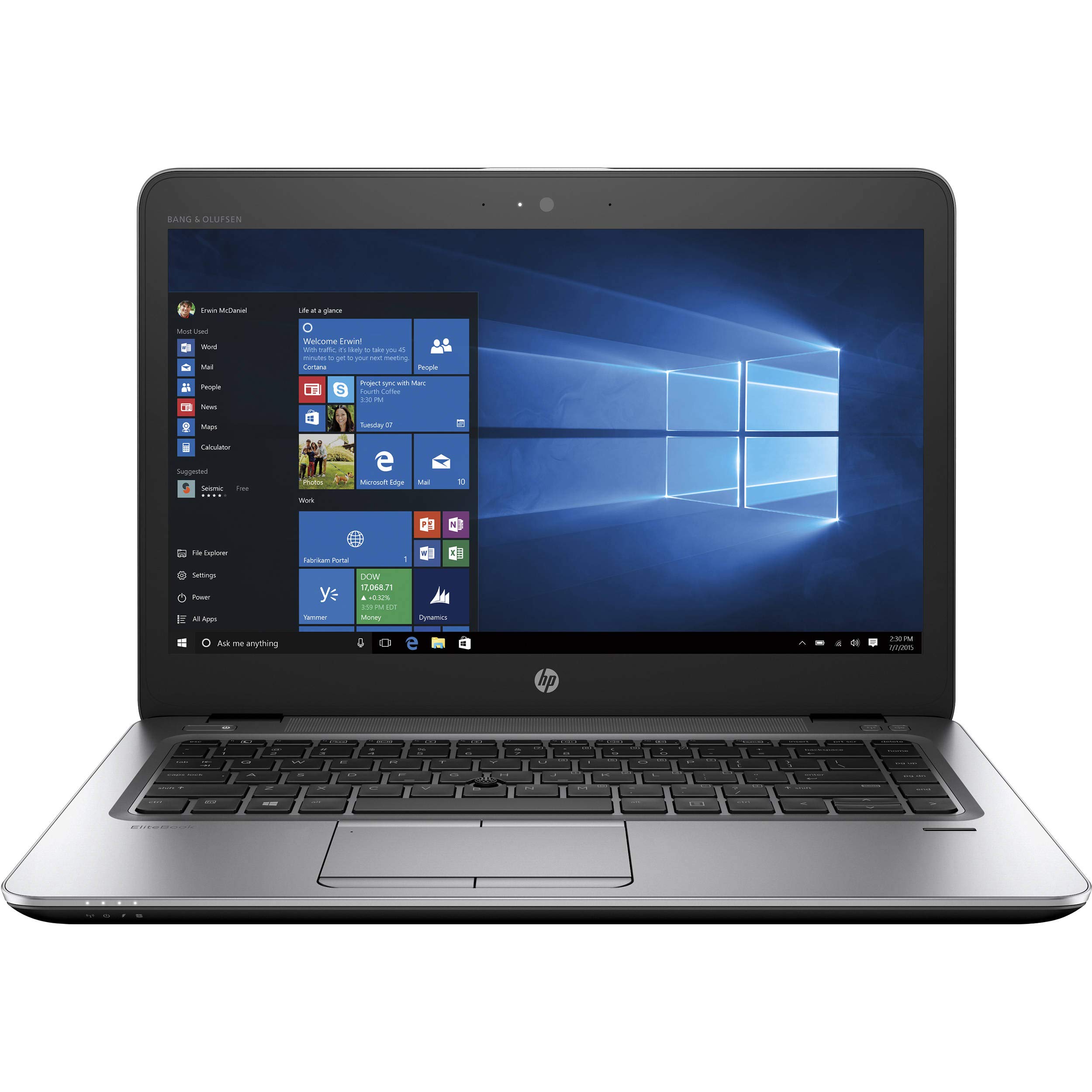 HP EliteBook 840 G4 14 HD Laptop, Core i5-7300U 2.6GHz, 16GB RAM, 256GB Solid State Drive, Webcam, Bluetooth, Windows 10 Pro 64Bit (Renewed)