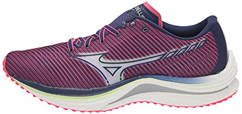 Mizuno Women's Wave Rebellion Running Shoe, Diva Pink-Indigo White, 8