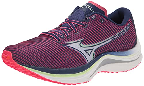 Mizuno Women's Wave Rebellion Running Shoe, Diva Pink-Indigo White, 8