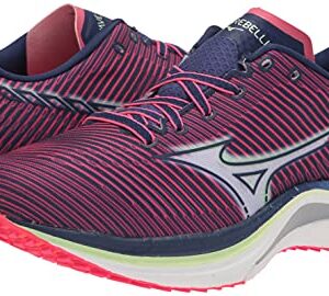 Mizuno Women's Wave Rebellion Running Shoe, Diva Pink-Indigo White, 8