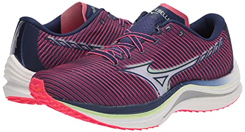 Mizuno Women's Wave Rebellion Running Shoe, Diva Pink-Indigo White, 8