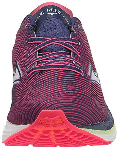 Mizuno Women's Wave Rebellion Running Shoe, Diva Pink-Indigo White, 8