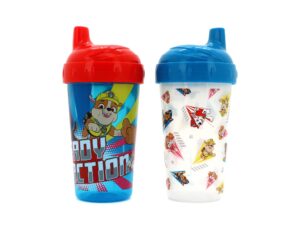 cudlie baby boy 2 pack 10 oz hard spout sippy cup for toddler, paw patrol