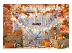 funnytree 7x5ft fall thanksgiving photography backdrop autumn pumpkin harvest barn background maple baby shower banner decoration birthday party supplies photo booth prop