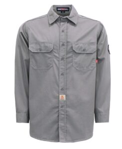bocomal fr shirts 6.25oz light weight summer welding shirts flame resistant shirt gray men's fire retardant shirt