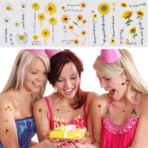 Konsait 25 Sheets Flower Temporary Tattoos, Fake Tiny Temporary Tattoo Waterproof Body Art Sticker for Women Girls Kids,Hand Neck Wrist, Brirthday Party Favour Supplies,Party Bags Filler