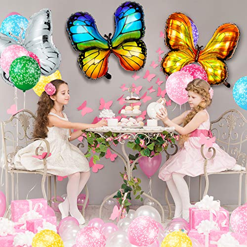 6 Pcs Butterfly Balloons Butterfly Birthday Party Decorations Butterfly Foil Balloons Butterfly Theme Balloon Butterfly Baby Shower Decoration for Girl Party Birthday Baby Shower Wedding, 6 Colors