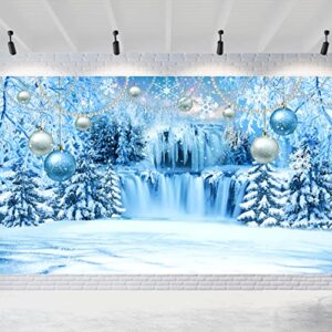 duaiai winter christmas backdrop, birthday party decorations frozen crystal pendant ice and snow white world wonderland background banner for children photography backdrops