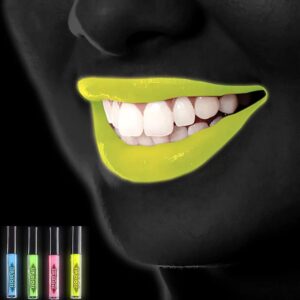 The Dreidel Company Glow in The Dark Lip Gloss, 4 Assorted Color Sticks, 4.25" Inches