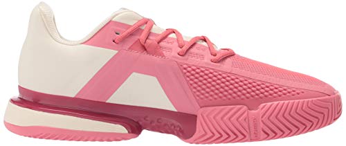 adidas Women's Solematch Bounce Tennis Shoe, Hazy Rose/Silver Metallic/Acid Orange, 11