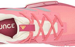 adidas Women's Solematch Bounce Tennis Shoe, Hazy Rose/Silver Metallic/Acid Orange, 11