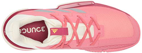 adidas Women's Solematch Bounce Tennis Shoe, Hazy Rose/Silver Metallic/Acid Orange, 11