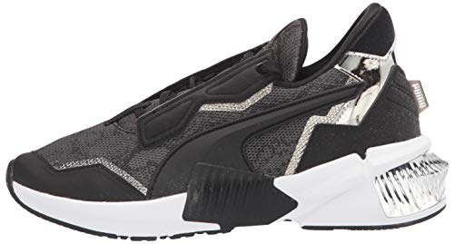 PUMA womens Provoke Xt Cross Trainer, Puma Black-metallic Silver, 7 US