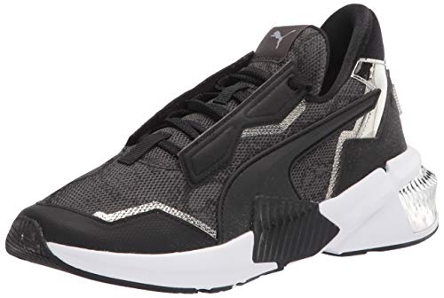 PUMA womens Provoke Xt Cross Trainer, Puma Black-metallic Silver, 7 US