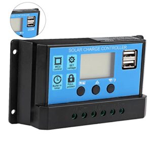 Solar Charge Controller, 60A/50A/40A/30A/20A/10A 24V Auto Solar MPPT Charge Controller 12V Panel PWM Controllers for Solar Panels (60A)