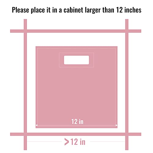 childishness ndup Foldable Cube Storage, 3 Packs, Collapsible Storage Bins with Dual Handles, Felt Storage Baskets for Bedroom, Playroom, Shelves, Nursery Closet Organizers 12 x 12 Inch, Pink