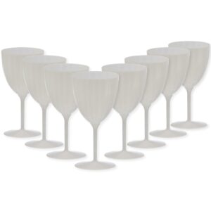 decorline elegant wine cup set - 7 oz (pack of 8) - stunning white glassware - premium quality material - perfect for entertaining & gifting