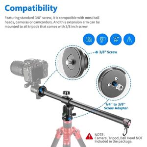 NEEWER Arrow Arm for Tripod, 50cm Horizontal Center Column 360° Swivel Aluminum Alloy for Aerial Photography, Macro and Low Angle Shooting, Load up to 10kg