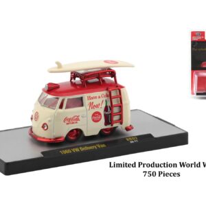 Coca-Cola Bathing Beauties Set of 3 Cars with Surfboards Release 2 Limited Edition to 6980 Pieces Worldwide 1/64 Diecast Model Cars by M2 Machines 52500-BB02