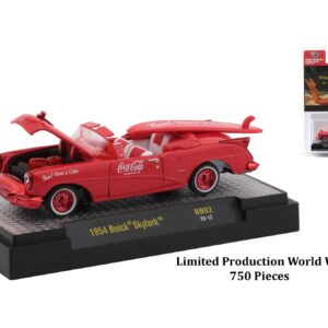 Coca-Cola Bathing Beauties Set of 3 Cars with Surfboards Release 2 Limited Edition to 6980 Pieces Worldwide 1/64 Diecast Model Cars by M2 Machines 52500-BB02