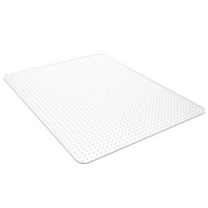 homek chair mat for carpeted floors, 53” x 45” transparent office chair mat for low pile carpet, sturdy floor mat for office chairs