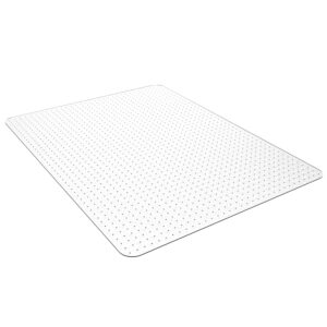 HOMEK Chair Mat for Carpeted Floors, 53” x 45” Transparent Office Chair Mat for Low Pile Carpet, Sturdy Floor Mat for Office Chairs