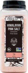 soeos pink himalayan sea salt, fine grain, 38.8oz (2.4 lb), kosher salt, non-gmo