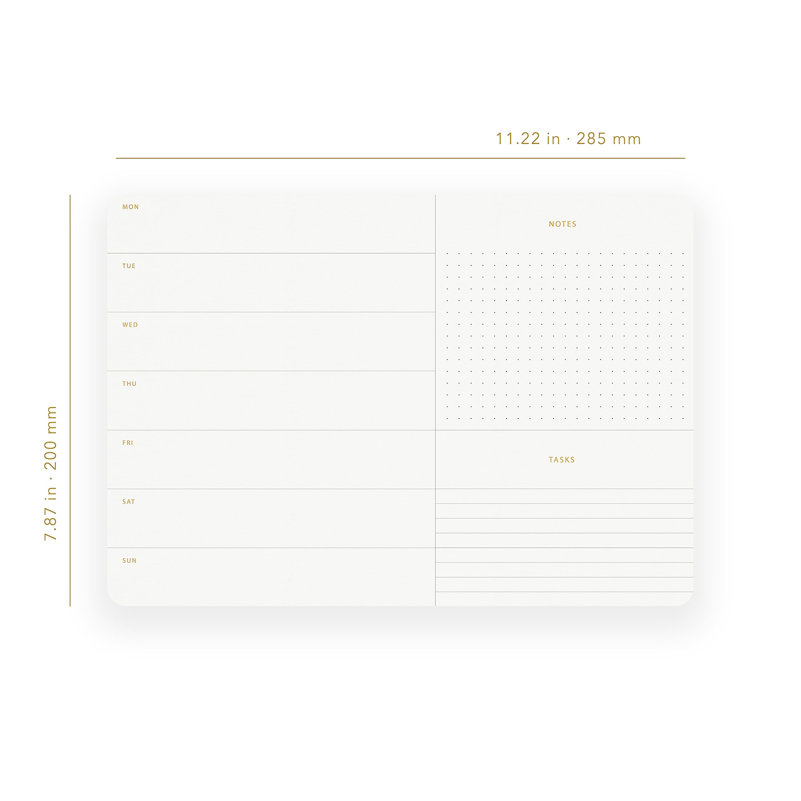 Pinesman - Elegant Undated Week Planner Pad, Tear Off Sheets, Minimalist, Weekly To Do List Notepad, Daily Schedule Desk Planner - 11.22" x 7.87””, Eco-friendly, FSC™ Certified