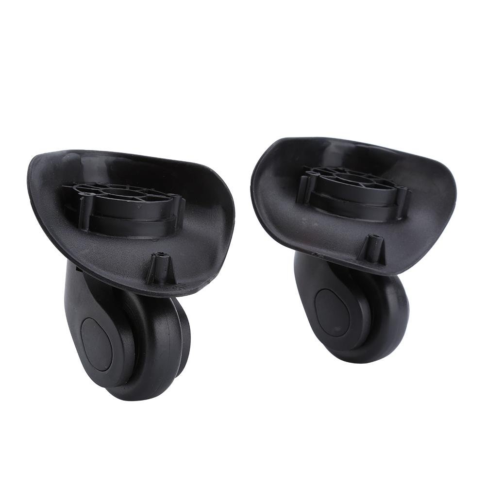 Suitcase Luggage Wheel Universal Suitcase Spare Wheels, 1 Pair Black PVC Replacement Wheels Silent Wear Pulley for Luggage Suitcase Trolley (W041-2 S)