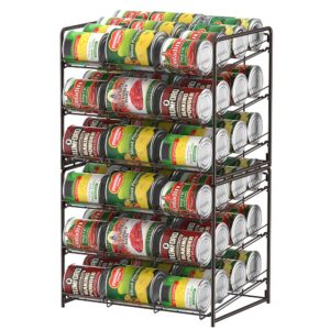 Can Organizer Stackable 2 Pack Can Storage Dispenser Rack 3 Tier Holds up 36 Cans Rotates First in First Out for Kitchen Cabinet or Pantry, Bronze