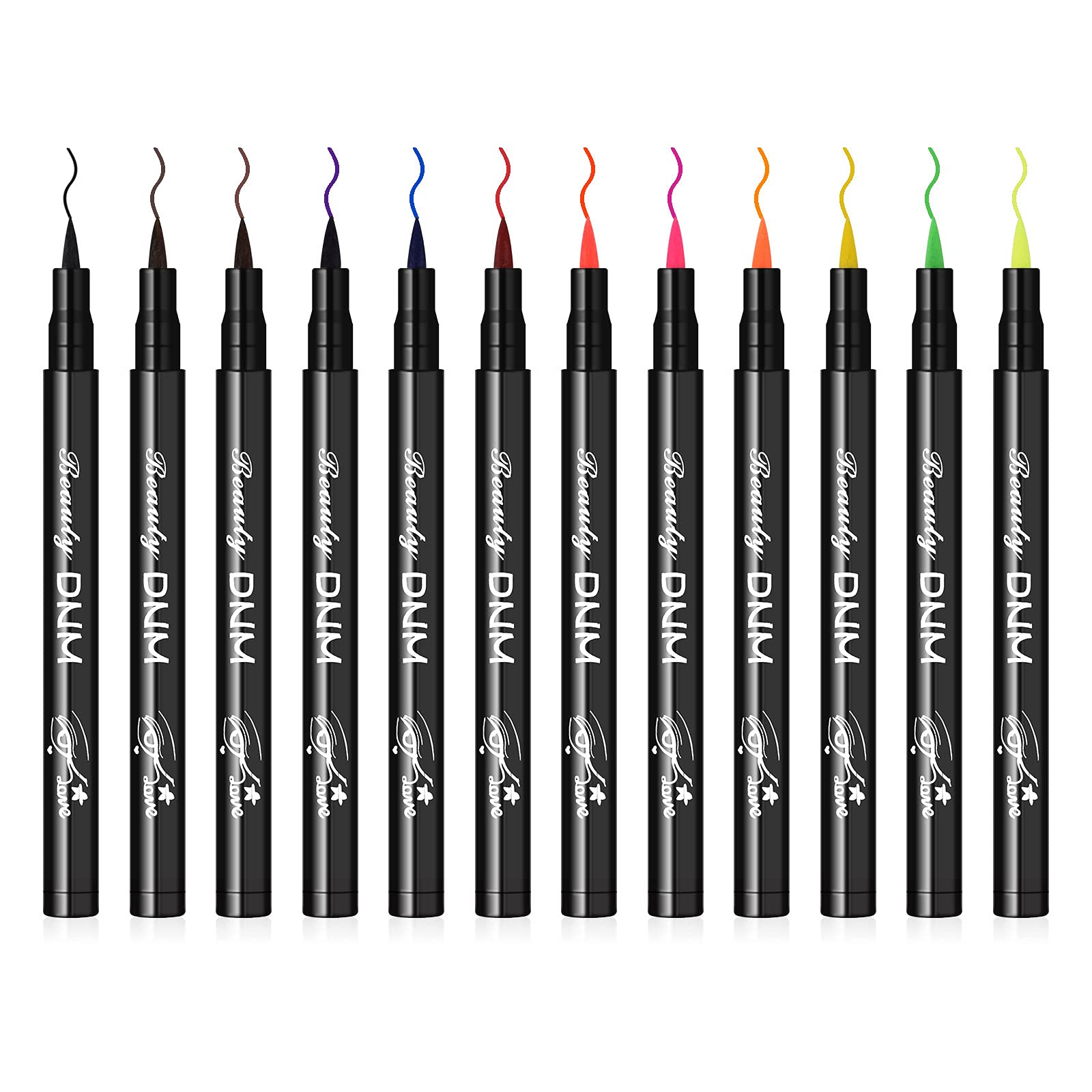 Ownest 12 Colors Liquid Eyeliner Set, Matte Liquid Eyeliner Colorful Eye Liner Pen Neon Eyeliner Makeup,Waterproof Smudge-Proof Smooth Eyeliner Pen