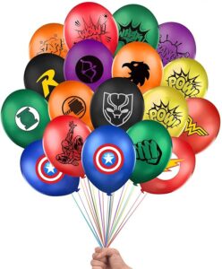 40 pack superhero party supplies superhero balloons double sided 12" latex balloons for kids birthday party favor supplies decorations