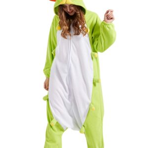 DELEY Adult Green Caterpillar Onesie, Halloween Cosplay Costume Unisex Animal Pajamas Homewear Sleepwear Jumpsuit