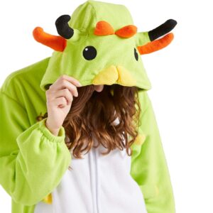 DELEY Adult Green Caterpillar Onesie, Halloween Cosplay Costume Unisex Animal Pajamas Homewear Sleepwear Jumpsuit