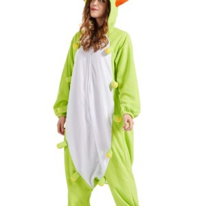 DELEY Adult Green Caterpillar Onesie, Halloween Cosplay Costume Unisex Animal Pajamas Homewear Sleepwear Jumpsuit