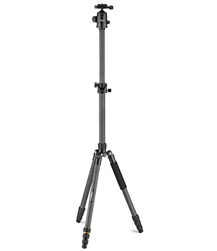 NATIONAL GEOGRAPHIC Travel Tripod, 5-Section Legs, Carbon Fiber, Compatible with Canon, Nikon, Sony DSLR, 90 Column, Twist Locks 360 Degree Ball Head,Quick Release Plate, 8KG Load Capacity, Carry Bag