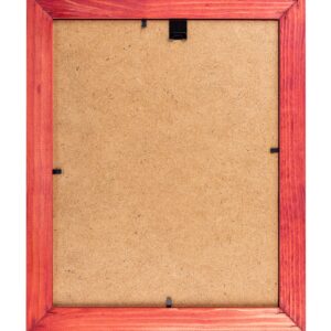 Rustic Wooden Picture Frame 9x12-100% Natural Solid Eco Distressed Wood for Wall Mounting Tabletop Photo Frame - Red