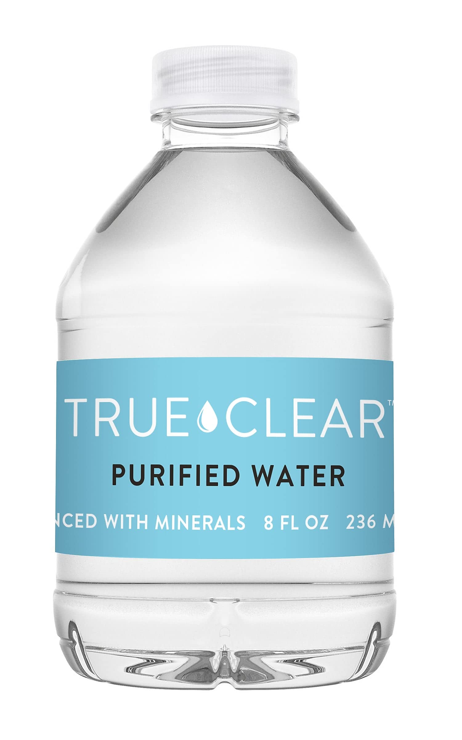 True Clear TC54595 True Clear Purified Bottled Water, 8 fl oz. Bottles, 24/Carton (TC54595)