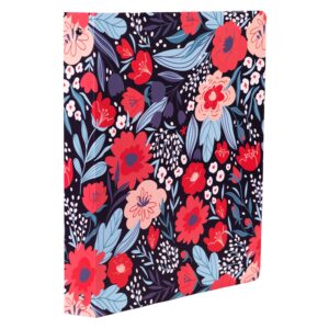 steel mill & co cute decorative hardcover 3 ring binder for letter size paper, 1 inch round rings, colorful binder organizer for school/office, folk floral