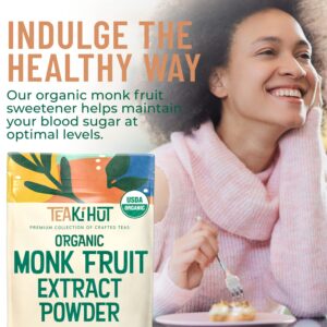 Organic Pure Monk Fruit Sweetener, No Erythritol 4oz, 100% Monk Fruit Extract Organic Powder for Keto and Paleo Diet, No Aftertaste, Zero Calories, Zero Carbs, Pure Monk Fruit Powder, 322 Servings