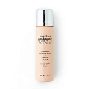 jerome alexander magicminerals airbrush foundation, spray makeup with skincare active ingredients, ultra-light, buildable, full coverage formula (warm medium)